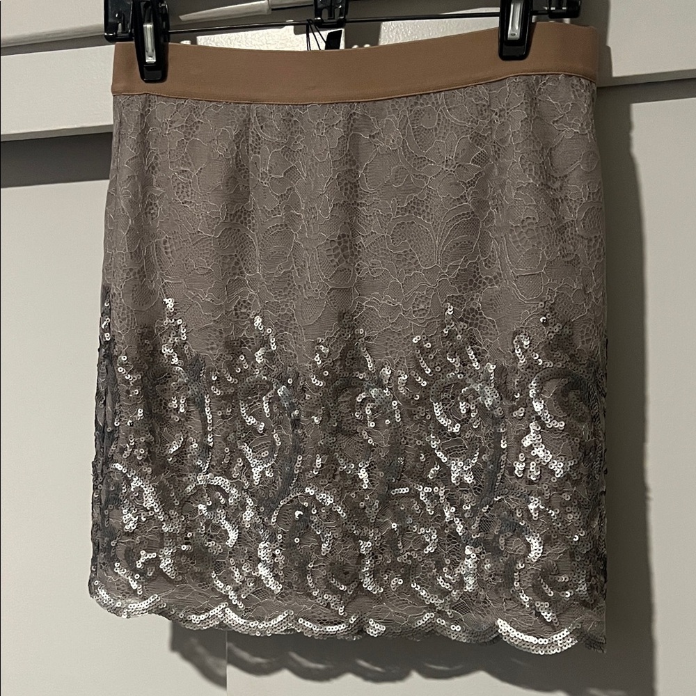 BCBGMaxAzria Gull Grey Sequin Combo Dress